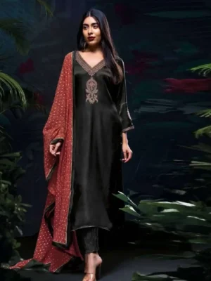 Gazi Silk With Embroidery