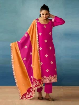 Russian Silk With Embroidery Dress